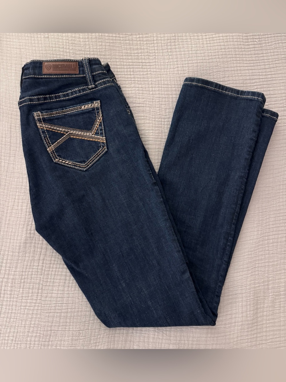 Rock & Roll Denim Women's Dark Blue Bootcut Jeans 27 x 34